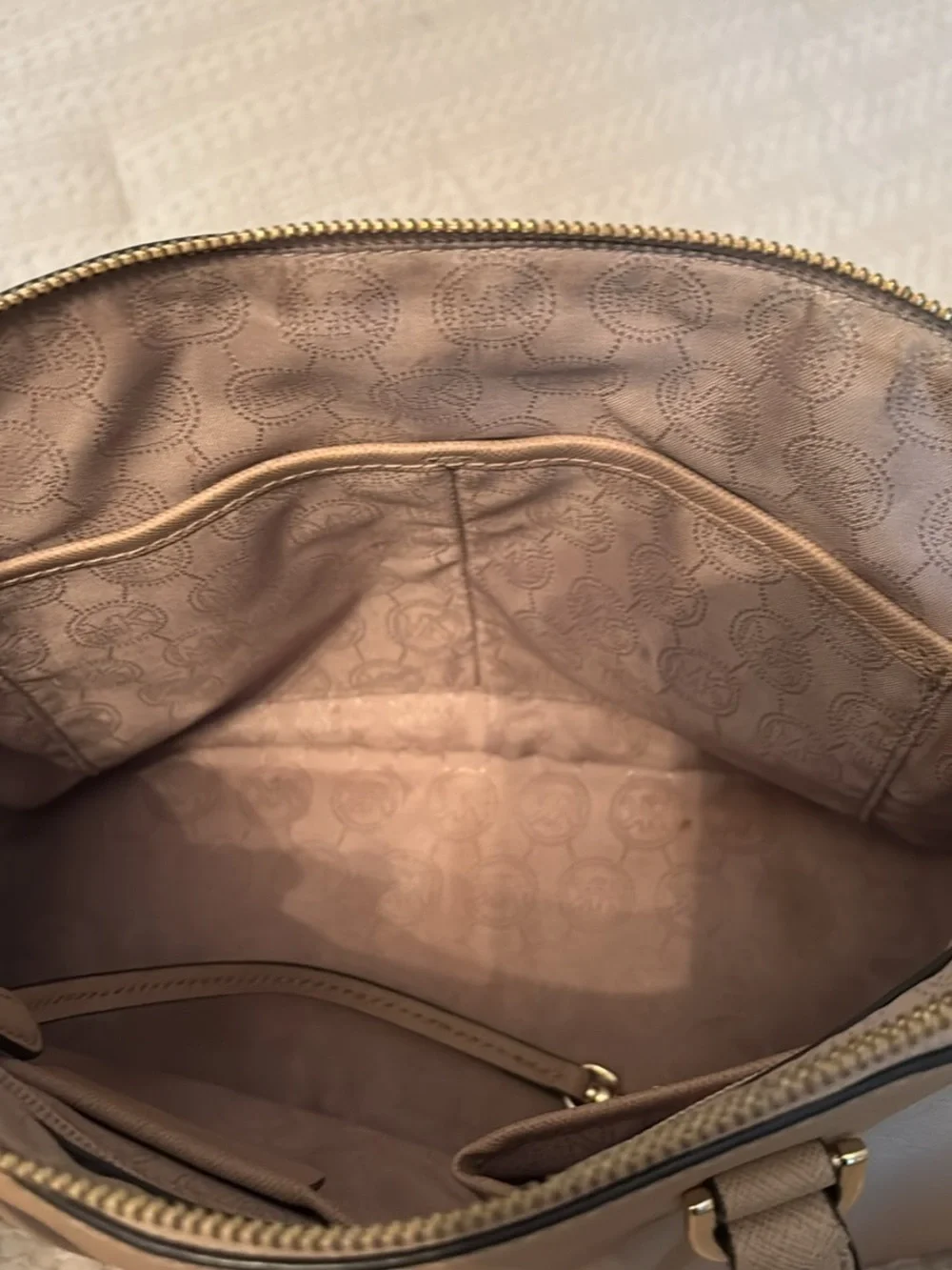 Michael Kors Blush Pink Dome Satchel with Gold Hardware